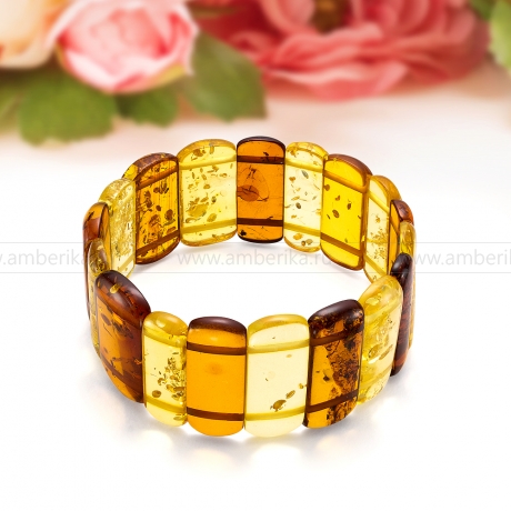 Браслет классический из природного Балтийского янтаря 
