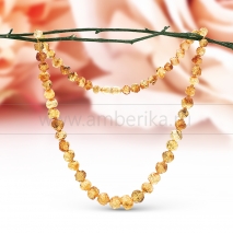 Ожерелье из золотистого натурального балтийского янтаря Амелия