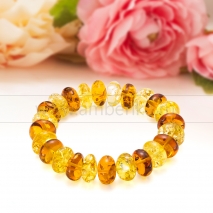 Браслет классический "микс" из природного балтийского янтаря 