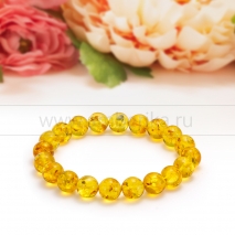 Браслет классический из золотистого балтийского янтаря 