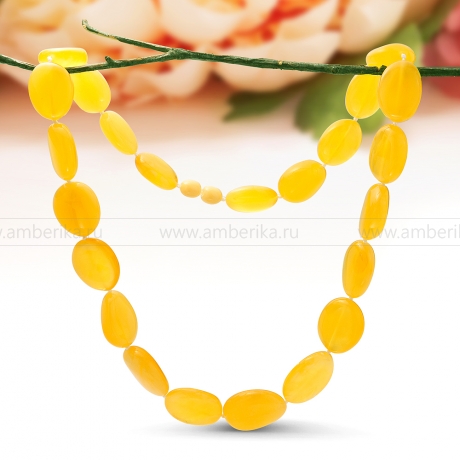 Ожерелье из натурального лимонного балтийского янтаря