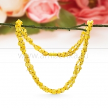 Ожерелье 3-рядное из лимонного балтийского природного янтаря 