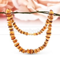 Ожерелье из балтийского природного янтаря цвета "микс" 