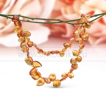Ожерелье из натурального золотистого балтийского янтаря 