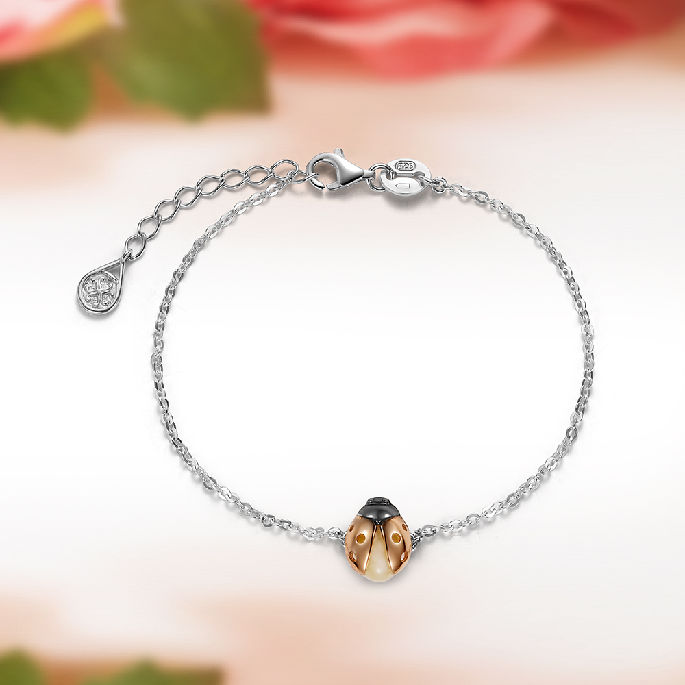 Браслет из серебра 925 пробы с лимонным природным балтийским янтарем, артикул 11287