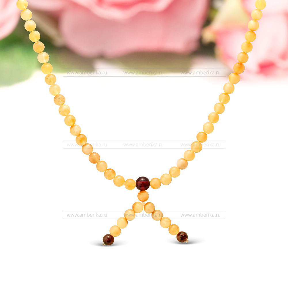 Ожерелье "микс" из балтийского природного янтаря, артикул 2122