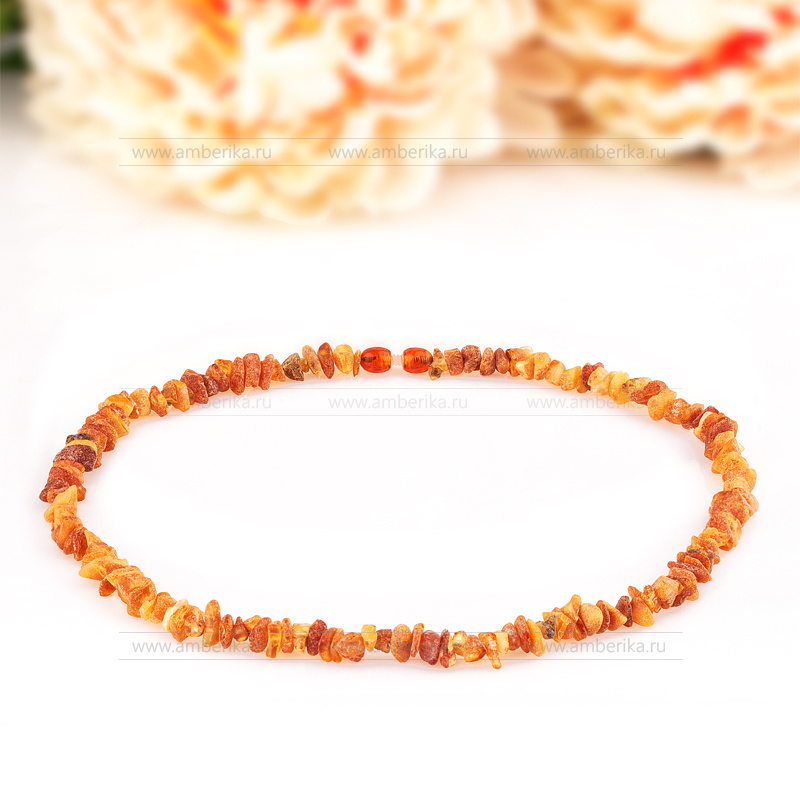 Ожерелье из натурального необработанного балтийского янтаря, артикул 2297