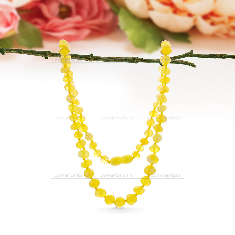 Ожерелья из натурального лимонного балтийского янтаря, артикул 10959
