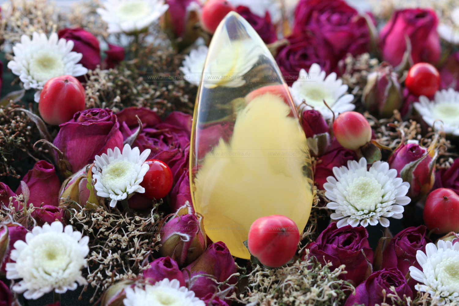 Янтарь природный карибский форма "Капля". Артикул 11318, артикул 11318