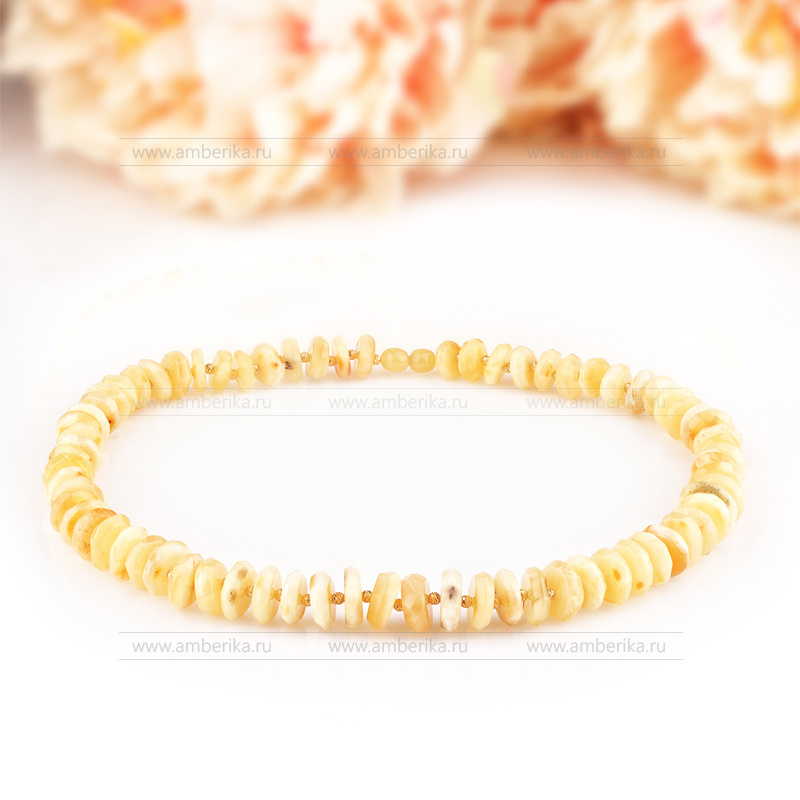 Ожерелье из лимонного натурального балтийского янтаря, артикул 2109