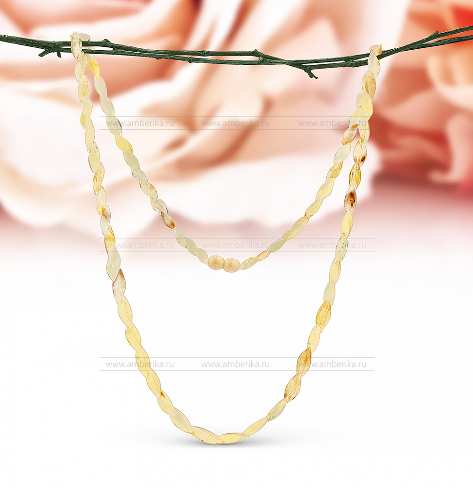 Ожерелье из натурального лимонного балтийского янтаря, артикул 10964