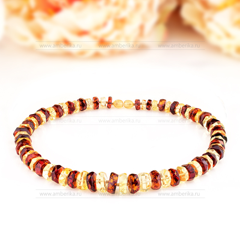 Ожерелье "микс" из балтийского природного янтаря., артикул 2113